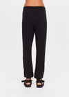 THE UPSIDE women's black organic cotton Kayne Track Pant is a classic mid-rise track pant and features a soft elasticated waistband with a brown paracord drawcord, elasticated cuffs and finished with a subtle embroidered arrow logo at back. The perfect everyday track pant, made to last.