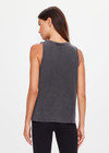THE UPSIDE women's washed black Cosmic Sarah Tank Top is a relaxed fit crafted from hemp cotton jersey and features a black printed logo at front. Made for everyday wear.