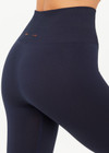 THE UPSIDE women's navy Form Seamless 25inch Legging is firm and supportive and features contrast tan stripes. Made for yoga & pilates.