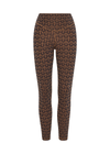 THE UPSIDE women's navy & camel recycled jacquard Castilla 25inch Legging is high-rise with a V panel waistband. Made for yoga & pilates.