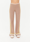 THE UPSIDE women's mocha Veneto Kansas Knit Pant is a wide-leg fit with a soft elastic waistband and short splits at hem. Made for lifestyle.