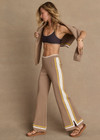 THE UPSIDE women's mocha Veneto Kansas Knit Pant is a wide-leg fit with a soft elastic waistband and short splits at hem. Made for lifestyle.