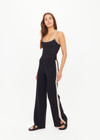 THE UPSIDE women's black Freya Knit Pant has a straight leg fit and features an elasticated waistband  and short splits at hem. Made for lifestyle.
