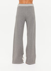THE UPSIDE women's grey Rivington Alix Knit Pant features a double knit, straight leg fabrication with a cream ribbed waistband and navy striped drawcord. Made for lifestyle.