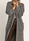 THE UPSIDE women's grey Oli Knit Wool Cardi Coat is a relaxed fitting, longline collared cardigan with front patch pockets. Made for everyday wear.