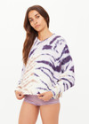 THE UPSIDE women's tie dye organic cotton Westwood Millie Knit Sweater offers a relaxed fit featuring a high V neckline and colourful design on a cream base. Made for lifestyle.