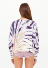 THE UPSIDE women's tie dye organic cotton Westwood Millie Knit Sweater offers a relaxed fit featuring a high V neckline and colourful design on a cream base. Made for lifestyle.