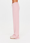THE UPSIDE women's pink organic cotton french terry McGrath Willow Wide Leg Pant is a high-rise wide leg fit with side pockets and an elasticated waistband with a drawcord. Made for everyday wear.