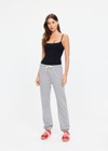 THE UPSIDE women's grey cotton Hit The Road Track Pants are mid-rise with french terry fabrication, a soft elasticated drawcord waistband and cuffs. Made for lifestyle.