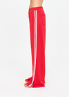 THE UPSIDE women's red When In Roma Holiday Pant is high waisted with an elasticated waistband, made from double faced single jersey fabrication with cream mesh tape along side seams. Made for lifestyle.