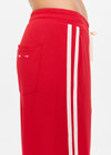 THE UPSIDE women's red When In Roma Holiday Pant is high waisted with an elasticated waistband, made from double faced single jersey fabrication with cream mesh tape along side seams. Made for lifestyle.