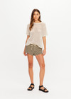 THE UPSIDE women's stripe Santos Lucie Drawstring Short offers a regular fit with a low rise waist, side splits and adjustable drawcord waistband. Made for lifestyle.
