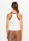 THE UPSIDE women’s cream 100% organic cotton Pipa Rib Tank Top is designed for a true to size fit and features a scoop neckline and racerback silhouette. Made for lifestyle.