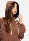 THE UPSIDE women’s brown recycled fabric Lila Zip Through Jacket is designed for a regular fit and features contrast piping, front pockets and a drawcord hem. Made for running.