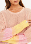 THE UPSIDE women’s tie dye 100% organic cotton Sebastian Knit Crew is a relaxed fit crew neck sweater and features an open knit construction and ribbed neckline and cuffs. Made for lifestyle.