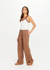 THE UPSIDE women’s leopard lyocell cotton Javan Juliet Pant is a low rise pant and features an elasticated waistband, side seam pockets and split hem detail. Made for lifestyle.
