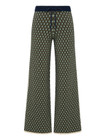 THE UPSIDE women's Viva Juniper Knit Pant is a soft and supportive fit and features a straight leg silhouette, geo jacquard knit design and contrast side stripe detailing. Made for lifestyle.