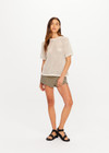 THE UPSIDE women's natural organic cotton Knit Casey Tee offers a relaxed fit and features an open knit construction and ribbed trims. Made for lifestyle.