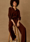 THE UPSIDE women's brown cashmere blend Coco Amelie Cashmere Knit Pant is designed for a true to size fit and features a straight leg silhouette, elasticated waistband and drawcord detail. Made for lifestyle.
