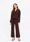 THE UPSIDE women's brown cashmere blend Coco Amelie Cashmere Knit Pant is designed for a true to size fit and features a straight leg silhouette, elasticated waistband and drawcord detail. Made for lifestyle.