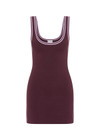 THE UPSIDE women's purple organic cotton blend Lori Knit Mini Dress is a true-to-size style featuring a scoop neckline, contrast side stripes and an embroidered logo. Made for tennis.