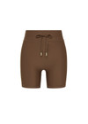 THE UPSIDE women's brown Daytona 5inch Spin Short offers a soft and supportive fit with a mid rise waist, contrast side binding and adjustable drawcord. Made for yoga and pilates.