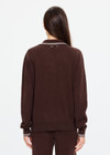 THE UPSIDE women's brown cashmere blend Coco Luna Cashmere Knit Top is designed for a relaxed fit and features a V neckline, collared silhouette and striped rib trims. Made for lifestyle.