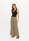 THE UPSIDE women's stripe Santos Adriel Split Pant features a regular fit, high rise paperbag waist, side splits and back patch pockets. Made for lifestyle.