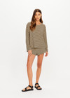 THE UPSIDE women's stripe Santos Rio Long Sleeve Top is designed for a relaxed fit and features soft towelling fabrication, dropped shoulders and a timeless stripe design. Made for lifestyle.