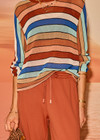 THE UPSIDE women's stripe Iza Milla Long Sleeve Knit Top is designed for a relaxed fit and features a semi sheer lightweight knit and multicolour stripe detailing. Made for lifestyle.