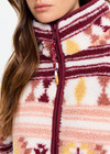 THE UPSIDE women’s recycled Harlow Fleece Pullover offers a relaxed fit and features a quarter zip front, zip pockets, elasticated waist and cuffs and all over jacquard print. Made for lifestyle.