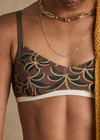 THE UPSIDE women's Laguna Elyssa Bra offers low coverage and features our Laguna palm print with a sweetheart neckline and adjustable straps. Made for yoga & pilates.