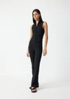 THE UPSIDE women's black Divina Lizzy Zip Tank Top is designed for a soft and supportive fit and features a full length zip opening and collar in cotton modal fabrication. Made for lifestyle.