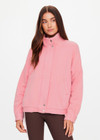 THE UPSIDE women’s pink organic cotton Bonita Carmen Moto Jacket is a relaxed-fit, zip-through style with a high neck and full lining. Made for lifestyle.