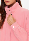 THE UPSIDE women’s pink organic cotton Bonita Carmen Moto Jacket is a relaxed-fit, zip-through style with a high neck and full lining. Made for lifestyle.