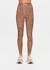 THE UPSIDE women's animal Panthera 25 Inch Midi Pant is designed for a mid-rise fit and features navy contrast binds down the side seams and a blue elastic drawcord. Made for yoga and pilates.