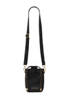 THE UPSIDE women's black recycled polyester Anyday Crossbody Bag features an internal drawstring opening, front slip pocket and gold metal hardware. Made for lifestyle.