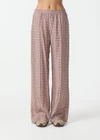 THE UPSIDE women's check Palacio Marnie Wide Leg Pant is high-rise with an elasticated waistband, pinstitch detail and side seam pockets. Made for lifestyle.