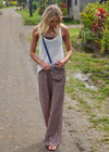 THE UPSIDE women's check Palacio Marnie Wide Leg Pant is high-rise with an elasticated waistband, pinstitch detail and side seam pockets. Made for lifestyle.