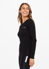 RIB CHRISSY LONG SLEEVE TOP - BLACK [USW020050]