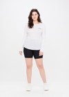 RIB CHRISSY LONG SLEEVE TOP - WHITE [USW020050]