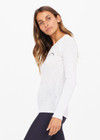 RIB CHRISSY LONG SLEEVE TOP - WHITE [USW020050]