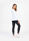 RIB CHRISSY LONG SLEEVE TOP - WHITE [USW020050]
