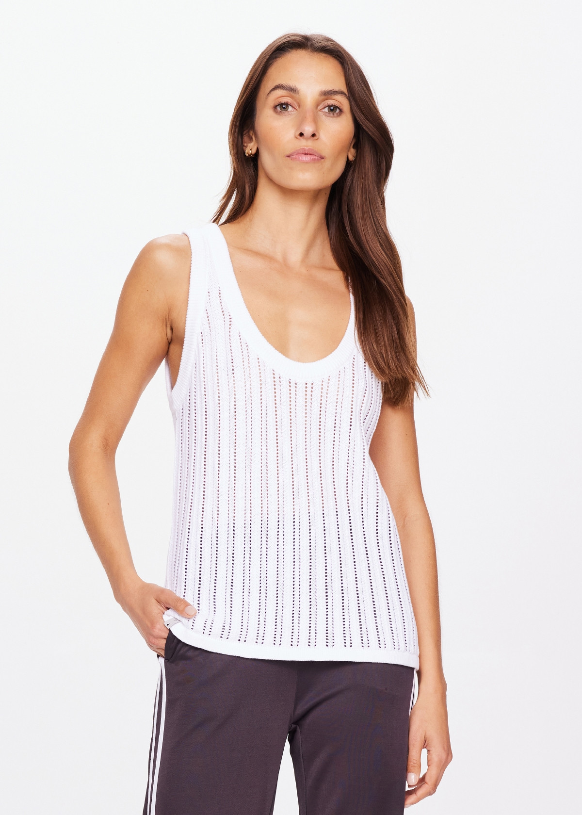 MUSE WALES KNIT TANK TOP in WHITE | The UPSIDE
