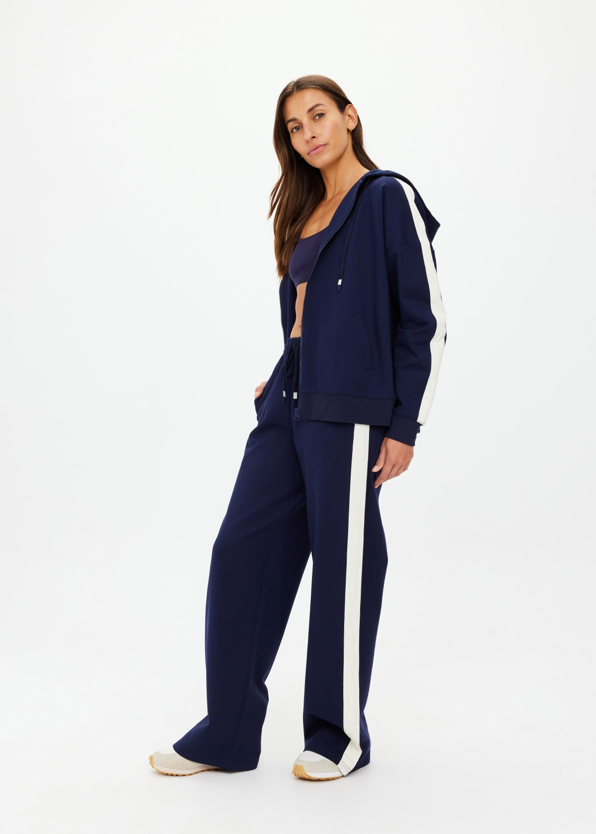 HAMPTONS ALI ZIP UP HOODIE in NAVY | The UPSIDE