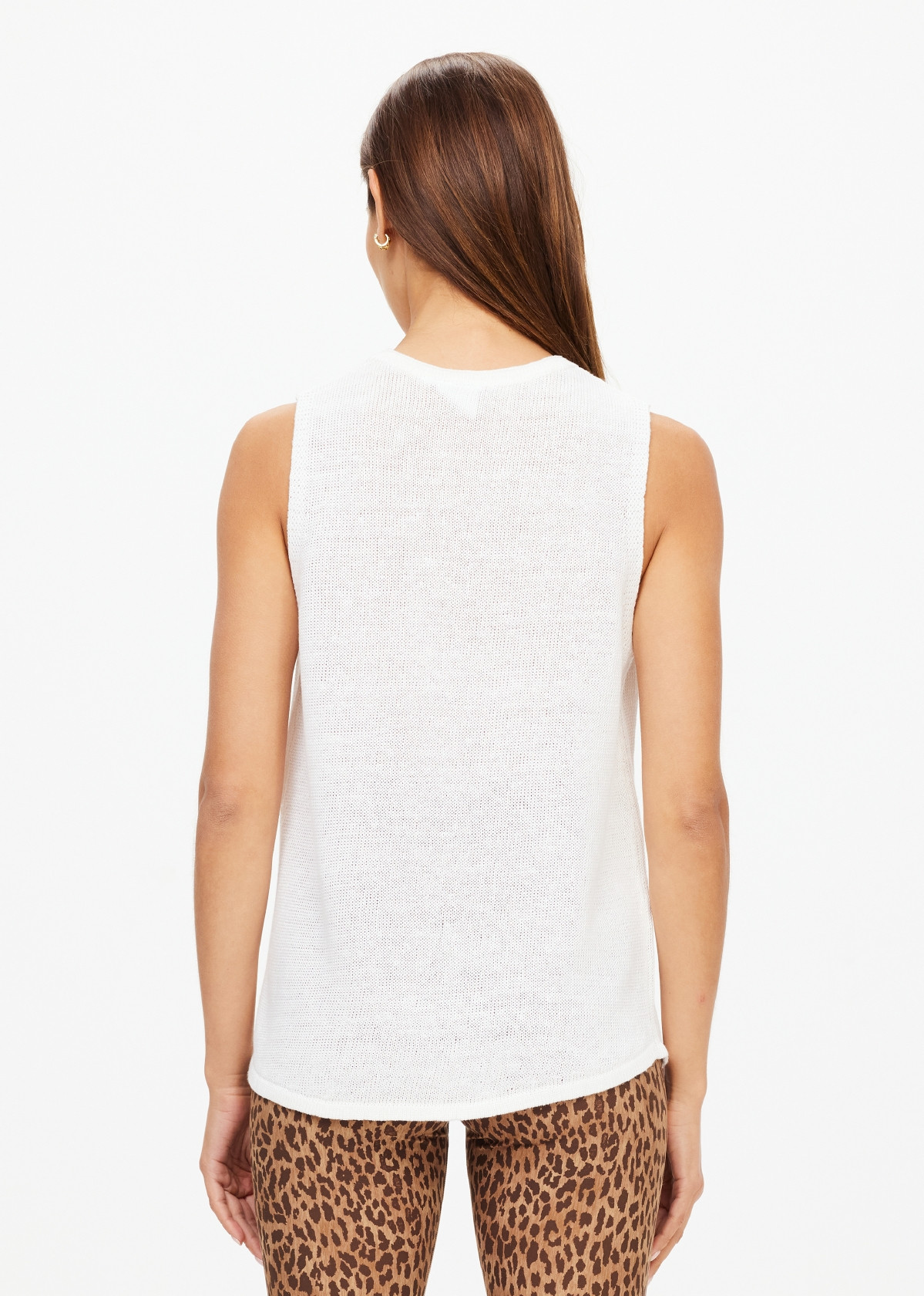 KNITTED LOGO TARA TANK TOP in WHITE | The UPSIDE