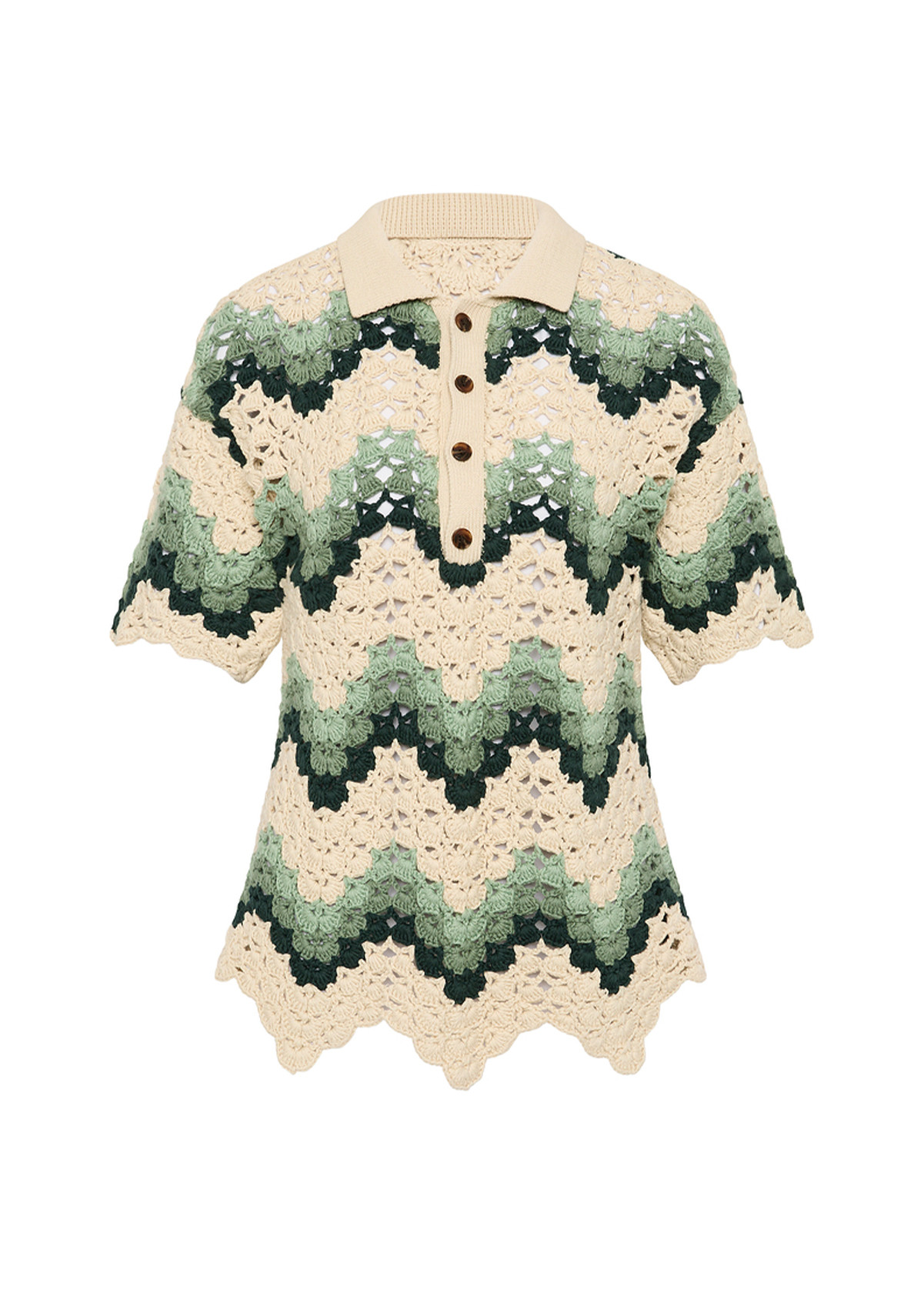 TIDAL SAGRA CROCHET SHIRT in JADE | The UPSIDE