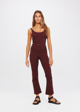 HOUNDSTOOTH TESS CROP - CHOCOLATE [USW223070]