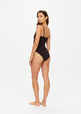 THE UPSIDE women's metallic Arizona Lara One Piece is made from specialty fabric. The soft and supportive one piece features square neckline. Designed for swimming.