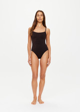THE UPSIDE women's metallic Arizona Lara One Piece is made from specialty fabric. The soft and supportive one piece features square neckline. Designed for swimming.